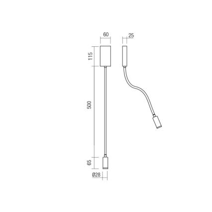 Redo 01-2754 - LED-Wandlampe WALLIE LED/3W/230V USB CRI 90 weiß