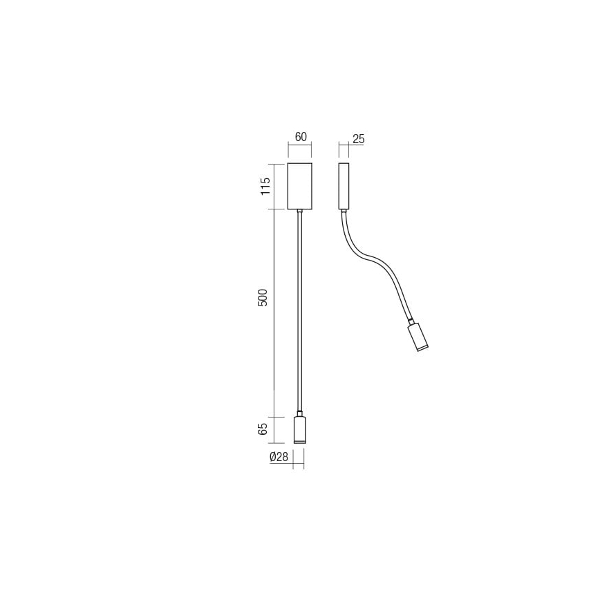 Redo 01-2754 - LED-Wandlampe WALLIE LED/3W/230V USB CRI 90 weiß