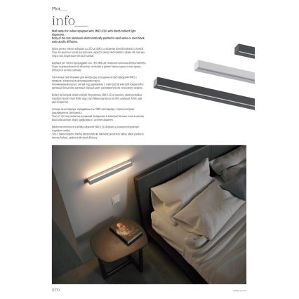 Redo 01-2764 - LED-Wandleuchte PLOT LED/31W/230V 90 cm weiß