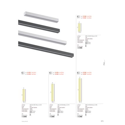 Redo 01-2764 - LED-Wandleuchte PLOT LED/31W/230V 90 cm weiß