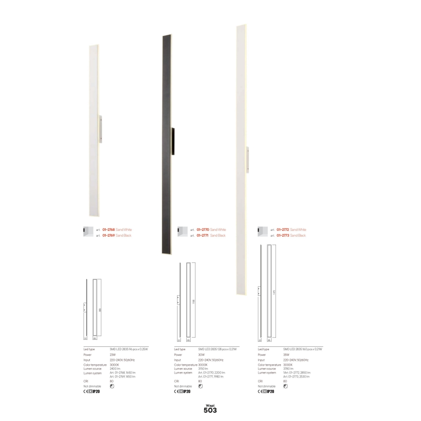 Redo 01-2770 - LED-Wandleuchte WAPI LED/30W/230V 119 cm weiß