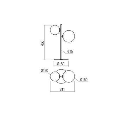 Redo 01-2784 - Tischlampe ROY 2xG9/10W/230V