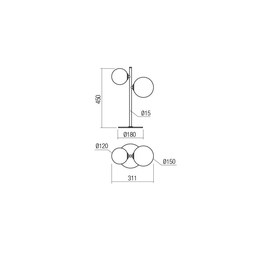 Redo 01-2784 - Tischlampe ROY 2xG9/10W/230V