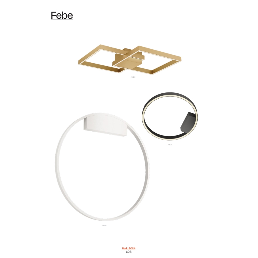 Redo 01-2817 - Dimmbare LED-Wandleuchte FEBE LED/24W/230V golden