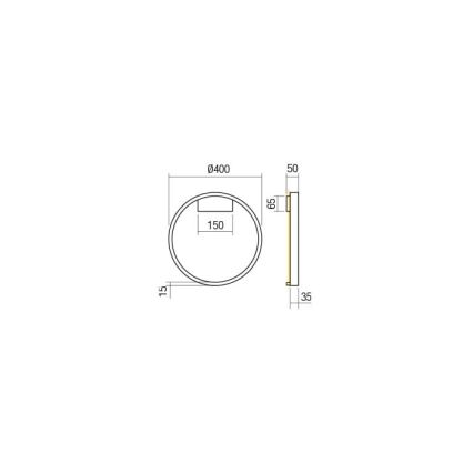 Redo 01-2817 - Dimmbare LED-Wandleuchte FEBE LED/24W/230V golden