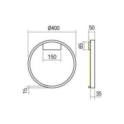 Redo 01-2819 - Dimmbare LED-Wandleuchte FEBE LED/24W/230V schwarz