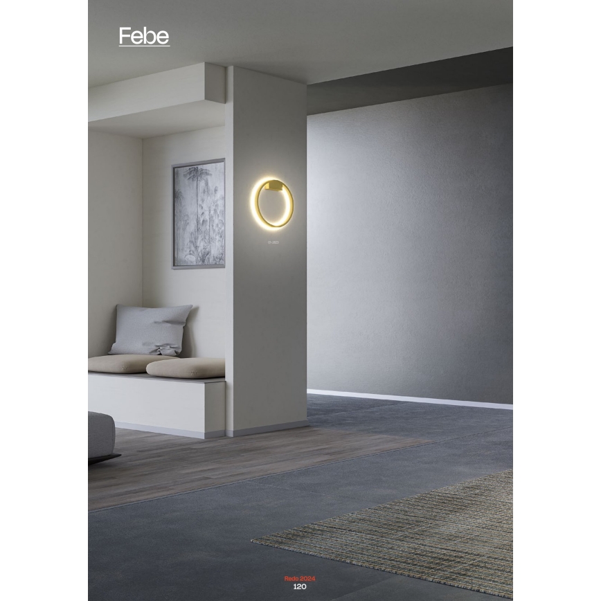 Redo 01-2835 - Dimmbare LED-Wandleuchte FEBE LED/24W/230V golden