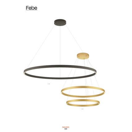 Redo 01-2865 - LED-dimmbare Seilpendelleuchte FEBE LED/37W/230V goldfarben