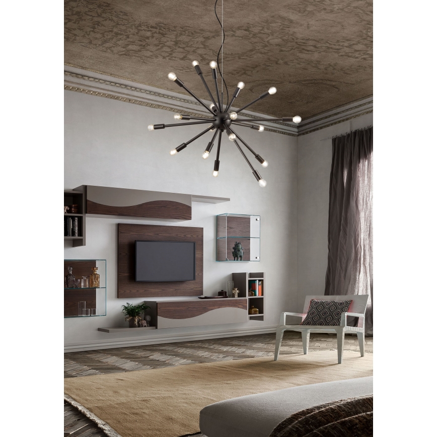 Redo 01-2934 - Hängeleuchte mit Kabelaufhängung STELLAR 12xE14/25W/230V schwarz