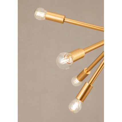 Redo 01-2935 - Kronleuchter STELLAR, mit Kabelaufhängung, 18xE14/25W/230V, goldfarben