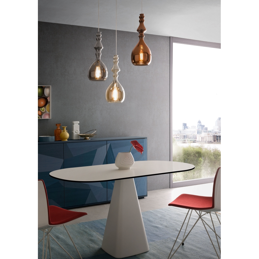 Redo 01-2937 - Pendelleuchte AMBIX mit Kabel, 1xE27/42W/230V, Ø 18 cm, gold