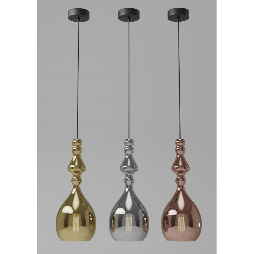 Redo 01-2937 - Pendelleuchte AMBIX mit Kabel, 1xE27/42W/230V, Ø 18 cm, gold