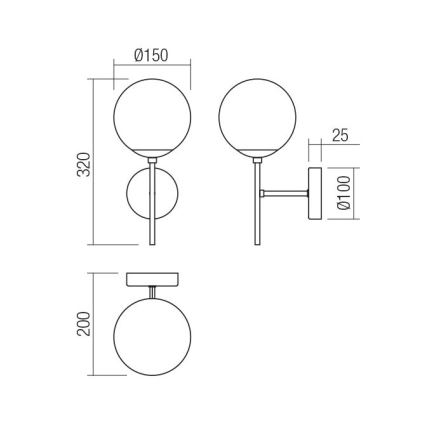 Redo 01-2942 - Wandleuchte MUNDI 1xE14/28W/230V Kupfer/Rauchglas