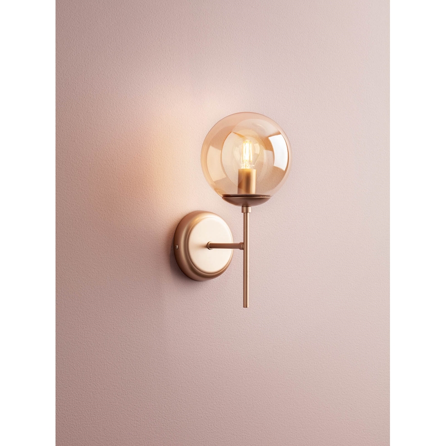 Redo 01-2942 - Wandleuchte MUNDI 1xE14/28W/230V kupfern