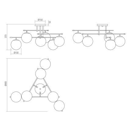 Redo 01-2948 - Deckenleuchte ESSENTIAL 6xE14/28W/230V