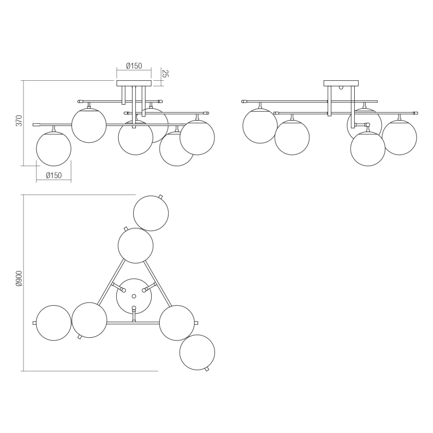 Redo 01-2948 - Deckenleuchte ESSENTIAL 6xE14/28W/230V