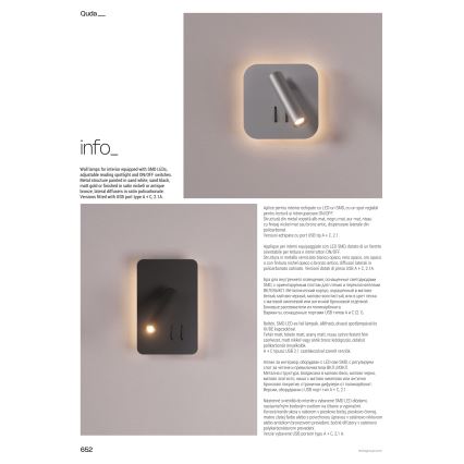 Redo 01-2977 - LED-Wandleuchte QUDA LED/6W/230V + LED/3W 3000K CRI 90 goldfarben