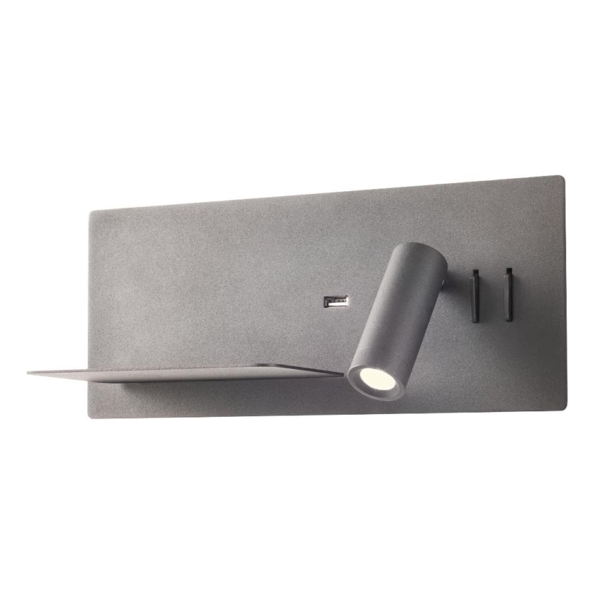 Redo 01-2985 - LED-Wand-Spotleuchte BROOK LED/8W/230V + LED/3W USB CRI 90 schwarz links