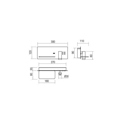 Redo 01-2985 - LED-Wand-Spotleuchte BROOK LED/8W/230V + LED/3W USB CRI 90 schwarz links