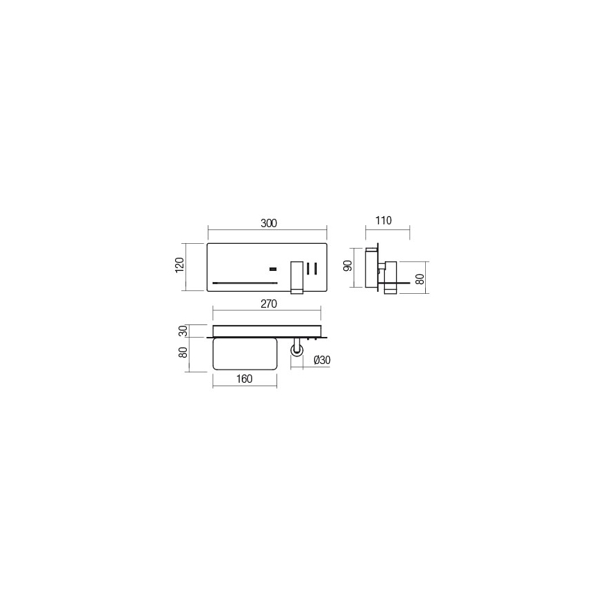 Redo 01-2985 - LED-Wand-Spotleuchte BROOK LED/8W/230V + LED/3W USB CRI 90 schwarz links