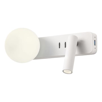 Redo 01-2991 - LED Wandleuchte OASIS LED/3W/230V + 1xG9/10W USB CRI 90 weiß