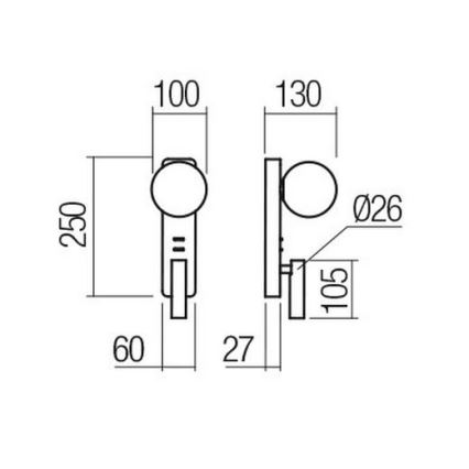 Redo 01-2994 - OASIS LED-Wandleuchte LED/3W/230V + 1xG9/10W USB CRI 90 schwarz