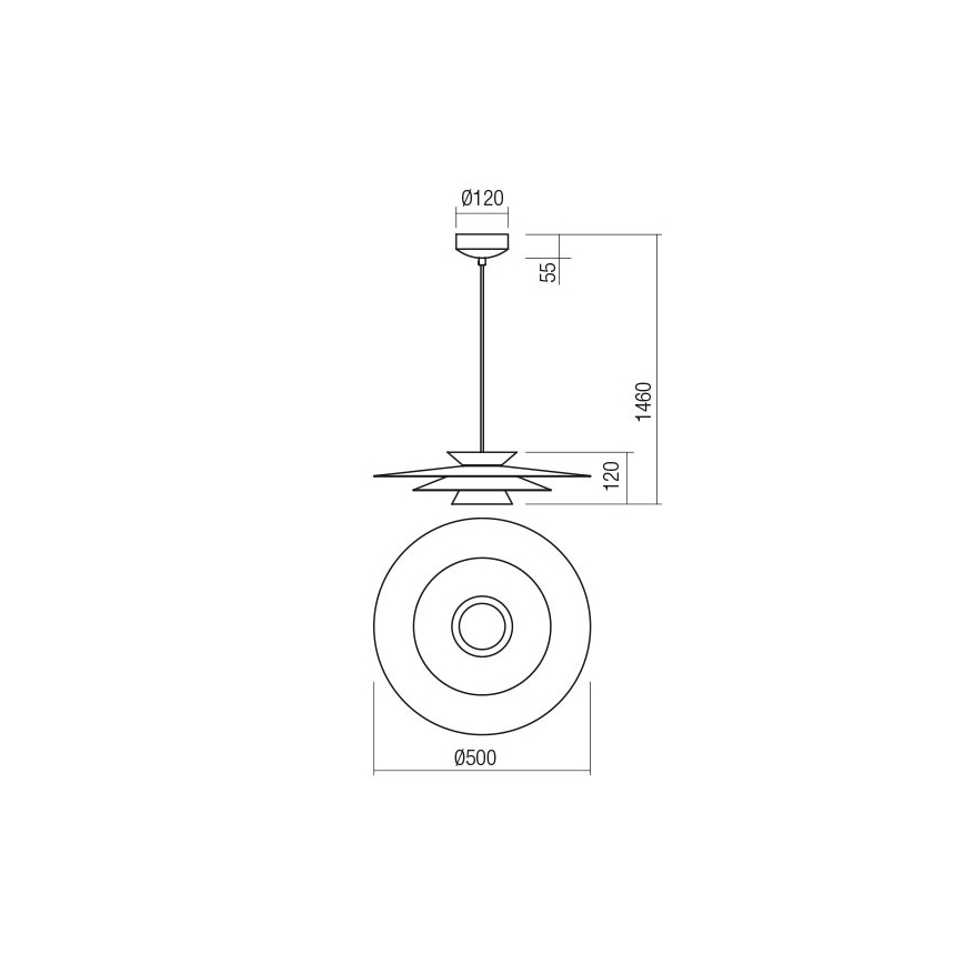 Redo 01-3003 - LED-Pendelleuchte mit Seilabhängung FARGO LED/16,5W/230V CRI 90 Ø 50 cm beige/weiß