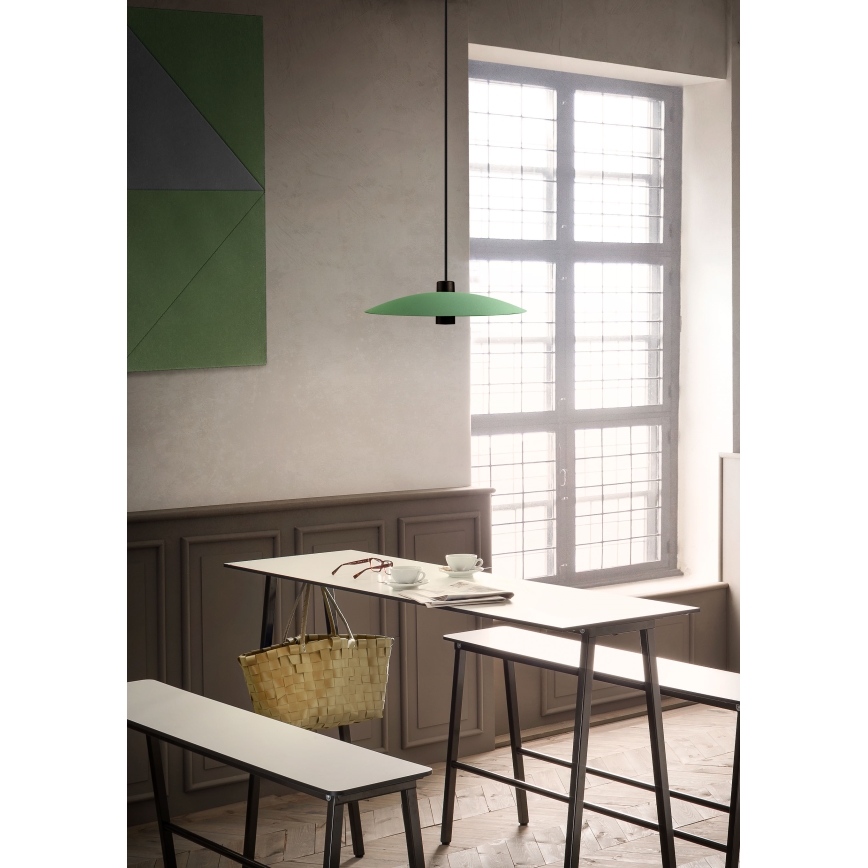 Redo 01-3019 - LED-Hängeleuchte an Stahlseil LARS LED/14W/230V + LED/10W Ø 60 cm CRI 90 grün