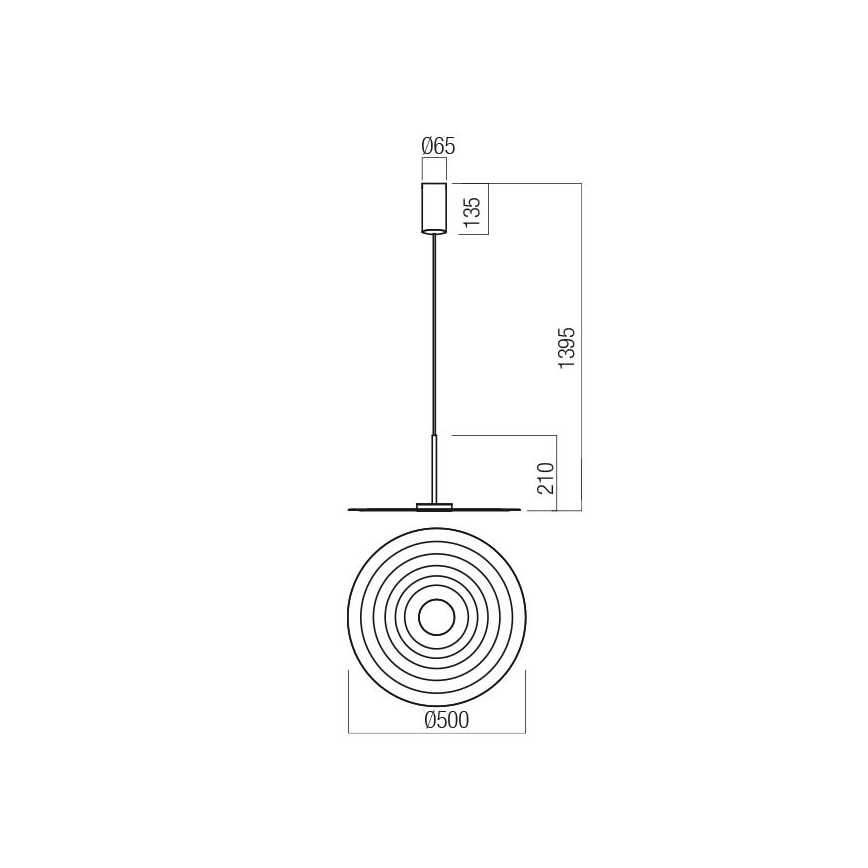Redo 01-3044 - LED-Hängeleuchte LAKE mit Seilaufhängung, 13 W, 230 V, Ra 90, Ø 50 cm, weiß