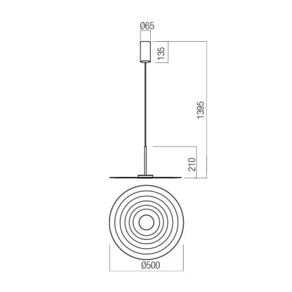 Redo 01-3046 - LED-Pendelleuchte an Drahtseil LAKE LED/13W/230V CRI 90 Ø 50 cm grün