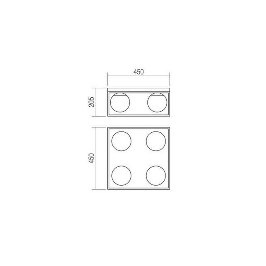 Redo 01-3055 - Deckenleuchte ZODIAC 4xE14/28W/230V