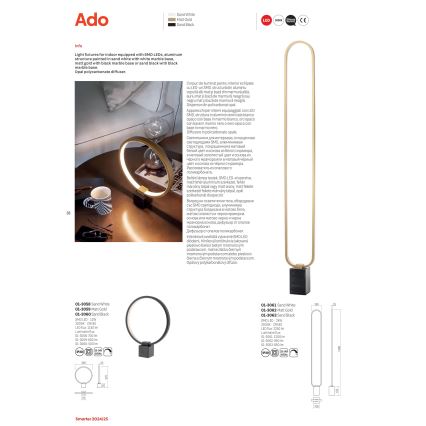 Redo 01-3063 - Dimmbare LED-Stehleuchte ADO LED/24W/230V schwarz