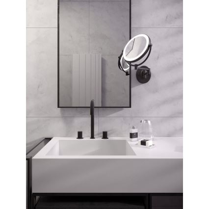 Redo 01-3088 - Dimmbarer LED-Touch-Kosmetikspiegel SELFIE LED/7W/230V 3000/4000/6000K schwarz