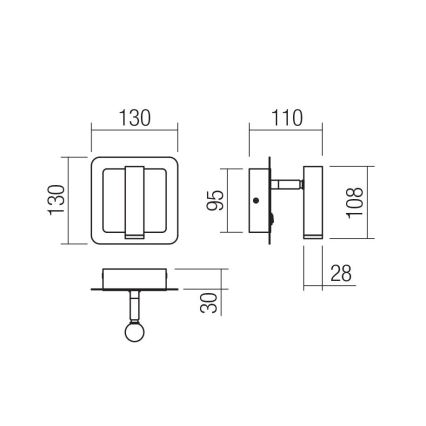 Redo 01-3091 - LED-Wandstrahler CLOSER LED/6W/230V weiß