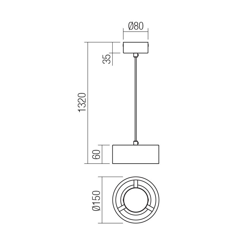 Redo 01-3100 - LED-Hängeleuchte PUNKT LED/6W/230V d 15 cm Messing