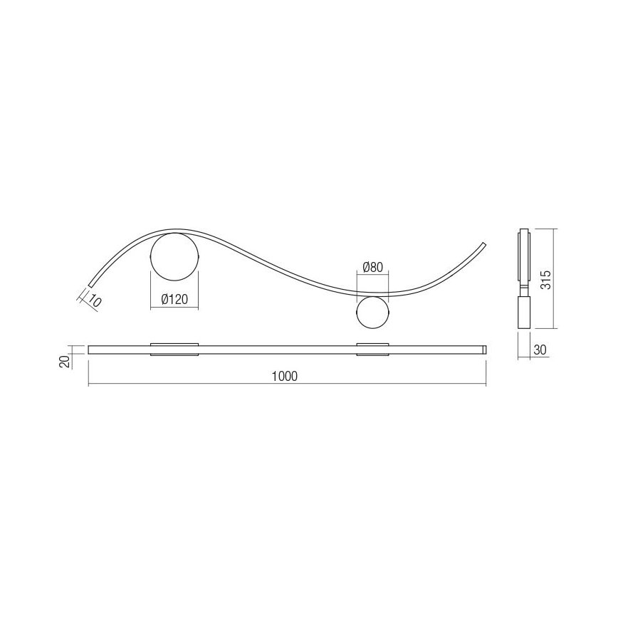 Redo 01-3112 - LED-Wandbeleuchtung WAVE LED/11W/230V Messing