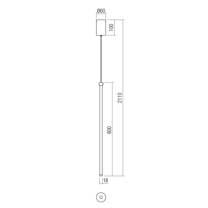 Redo 01-3116 - LED-Hängeleuchte an Schnur TABOO LED/9W/230V schwarz