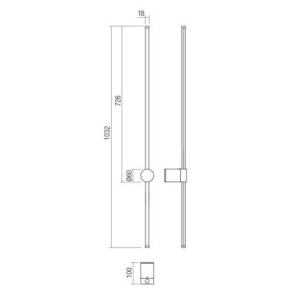 Redo 01-3124 - LED-Wandbeleuchtung TABOO LED/11W/230V Messing