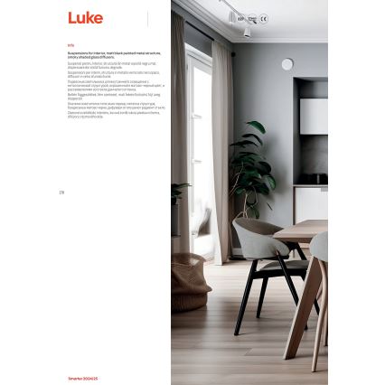 Redo 01-3196 - Hängeleuchte LUKE 1xE27/42W/230V d 17 cm schwarz