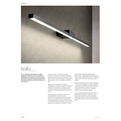 Redo 01-3268 - LED-Spiegelbeleuchtung für Badezimmer ASTON LED/12W/230V 60 cm CRI 90 IP44 weiß