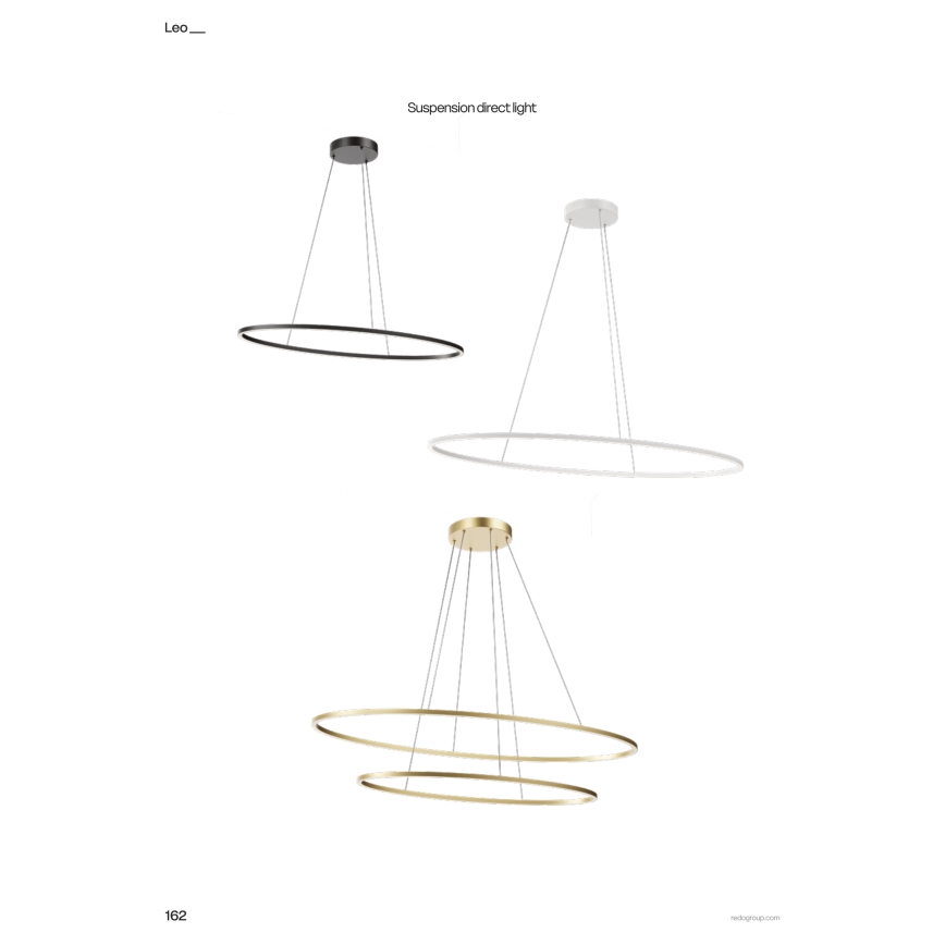 Redo 01-3299 - dimmbare LED-Pendelleuchte an Kabel LEO LED/67W/230V 3000/4000K CRI 90 60x130 cm schwarz