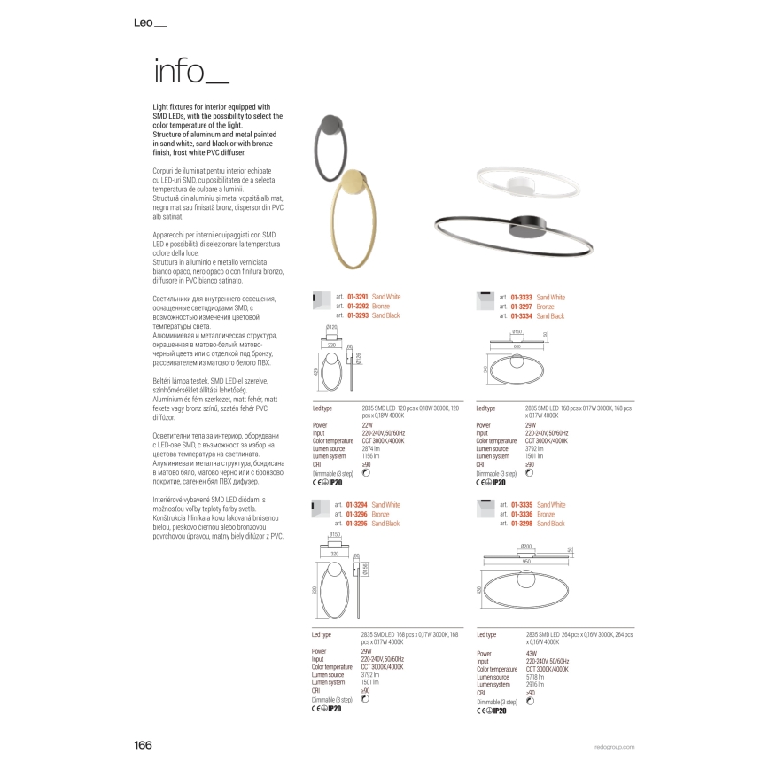 Redo 01-3299 - dimmbare LED-Pendelleuchte an Kabel LEO LED/67W/230V 3000/4000K CRI 90 60x130 cm schwarz