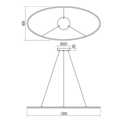 Redo 01-3299 - LED dimmbare Pendelleuchte LEO mit Seilabhängung LED/67W/230V 3000/4000K CRI 90 schwarz