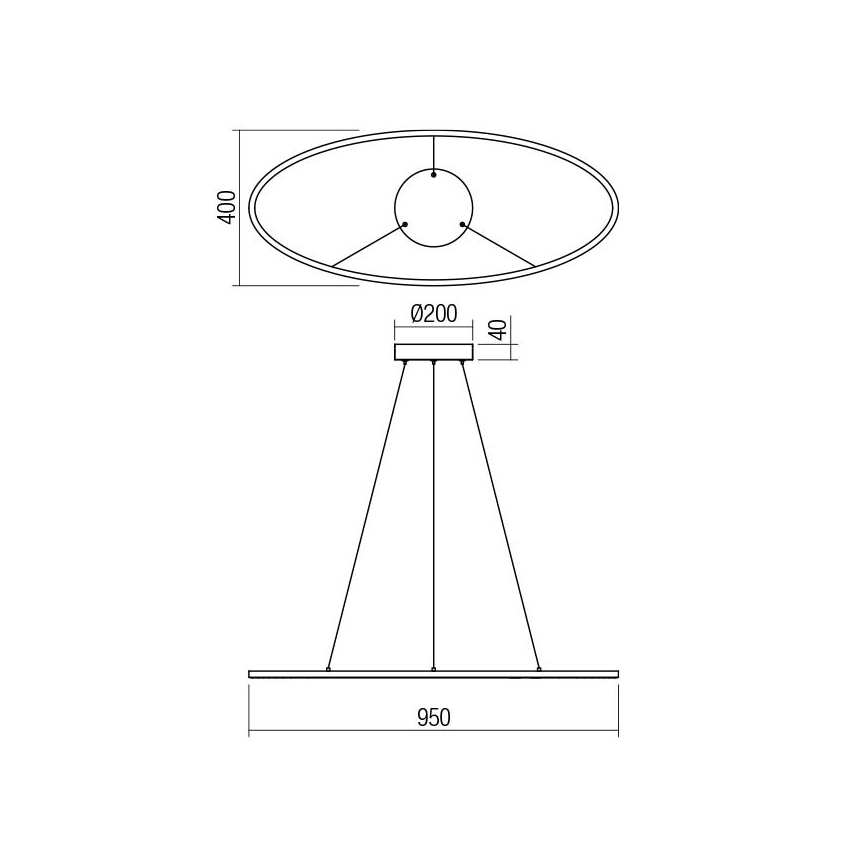 Redo 01-3337 - LED-dimmbare Pendelleuchte an Seil LEO LED/48W/230V 3000/4000K CRI 90 40x95 cm weiß