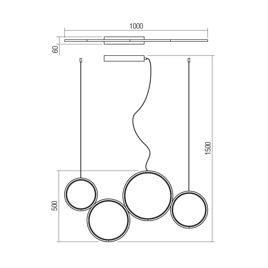 Redo 01-3382 - Dimmbare LED-Hängeleuchte an Schnur ATHENA LED/40W/230V 3000/4000/6000K CRI98 weiß