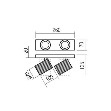 Redo 01-3403 - Spotleuchte DELPHI 2xGU10/7W/230V schwarz