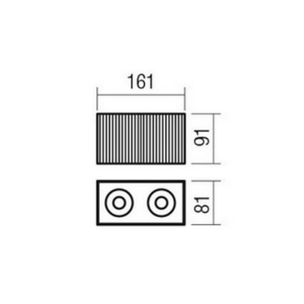 Redo 01-3412 - Deckenspot DELPHI 2xGU10/7W/230V 16,1x8,1 cm schwarz