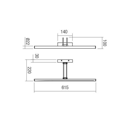 Redo 01-3470 - LED-Bilderleuchte IKON LED/16,4W/230V 61,5 cm CRI 92 weiß