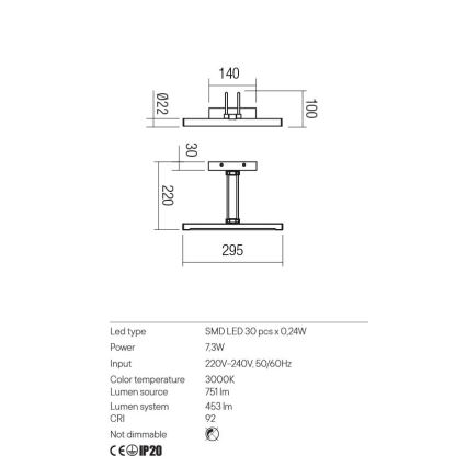 Redo 01-3472 - LED-Bilderleuchte IKON LED/7,3W/230V 29,5 cm CRI 92 Messing