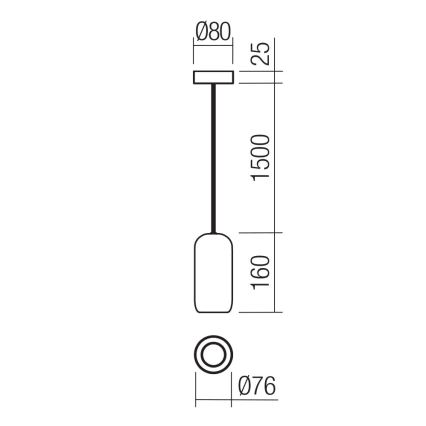 Redo 01-3474 - Hängeleuchte BOOM 1xGU10/10W/230V d 7,6 cm schwarz